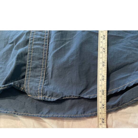 Men's Tommy HILFIGER Snap Front Blue L/S Nylon Shirt SIZE XL - Picture 8 of 8